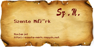 Szente Márk névjegykártya