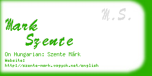 mark szente business card